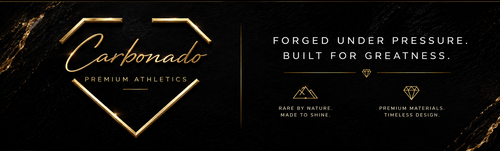 Carbonado Premium Athletics black and gold brand banner